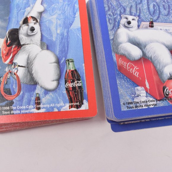 Vintage Coca Cola Playing Cards 4 Full Decks Polar Bear  1998 Game Night Collect - Picture 7 of 12
